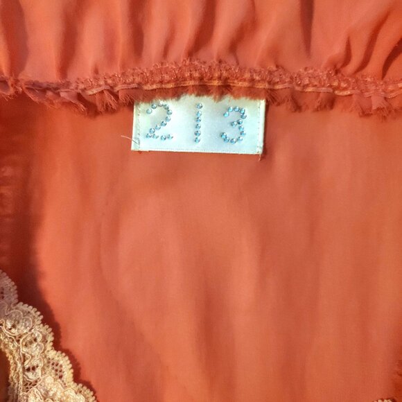 Sweet 213 Michelle Kim Coral Chiffon wrap dress and slip - Picture 4 of 5